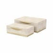Zynova Rectangular Box Set - Cream Faux Shagreen