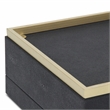 Zynova Square Gold Accented Box Set - Black Faux Shagreen - Gold Metal Base -