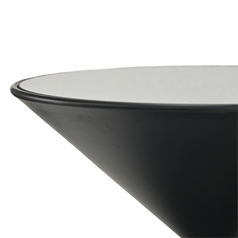 Liora Hourglass Shaped Black Metal Table & Glass Top