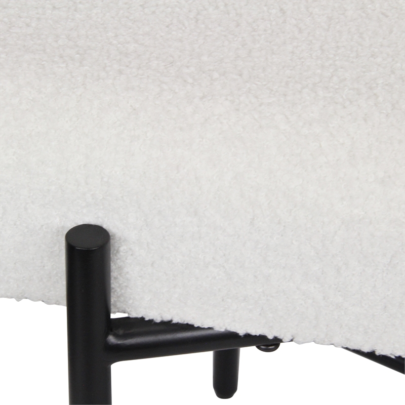 Tingri Modern White Cushion Top Entryway Bench