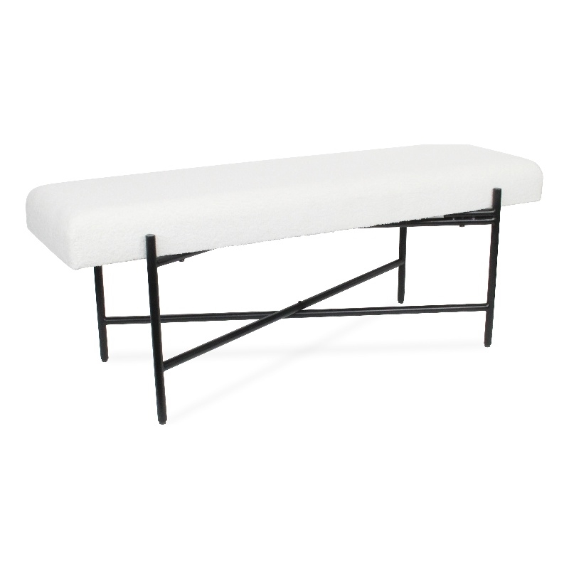 Tingri Modern White Cushion Top Entryway Bench