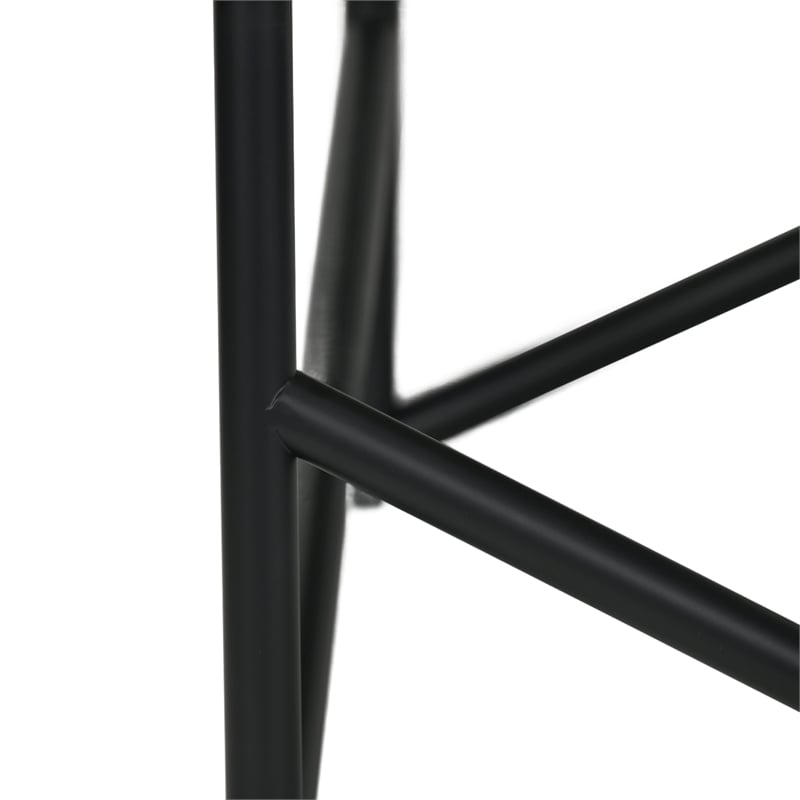 Trion Abstract Black Bench with White Boucle Upholstery