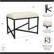 Trion Abstract Black Bench with White Boucle Upholstery