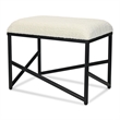 Trion Abstract Black Bench with White Boucle Upholstery