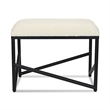 Trion Abstract Black Bench with White Boucle Upholstery