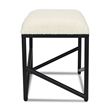 Trion Abstract Black Bench with White Boucle Upholstery