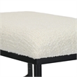 Trion Abstract Black Bench with White Boucle Upholstery