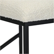 Trion Abstract Black Bench with White Boucle Upholstery