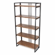 Lauxel 5 Tier Metal Framed Wood Shelf