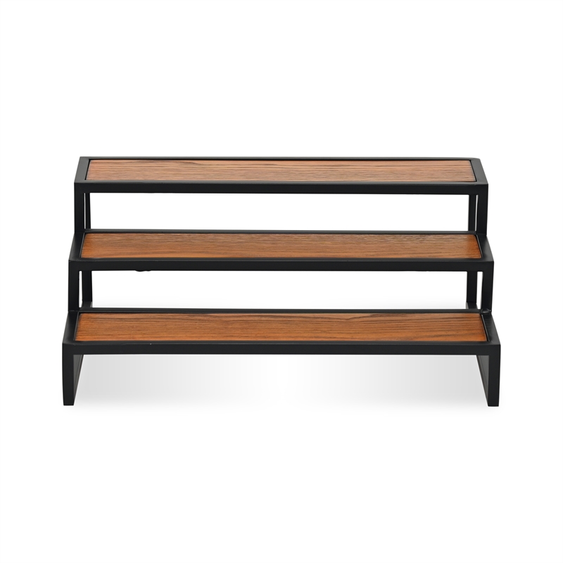 Brio Wood and Metal Framed Tiered Table Shelf