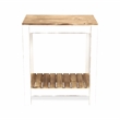 Cedarfield Brown & White Wooden Side Table - Modern Farmhouse -