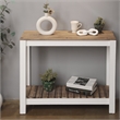 Cedarfield Brown & White Wooden Entry Table - Modern Farmhouse -