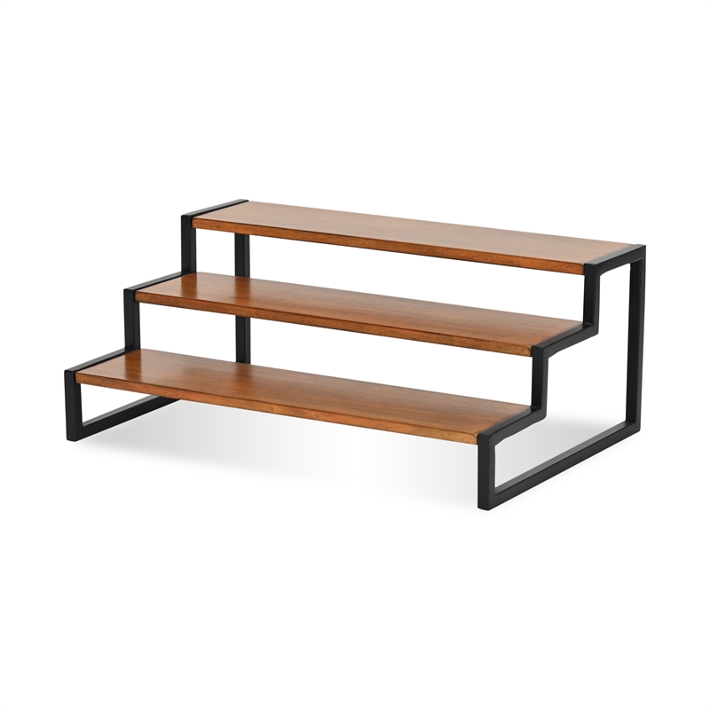 Brio Wood and Metal Tiered Table Shelf