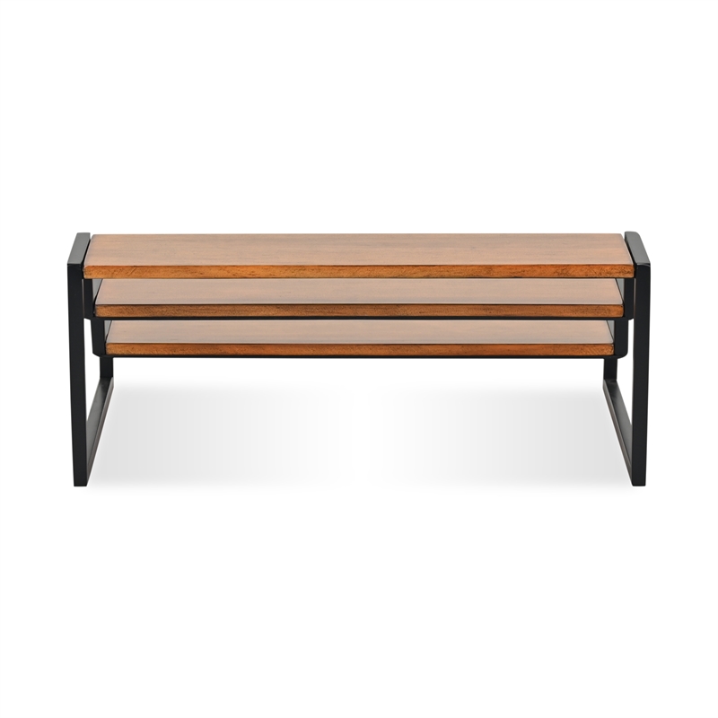 Brio Wood and Metal Tiered Table Shelf
