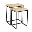 Elora Modern Set of 2 Rect. Wood & Metal Side Tables