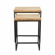 Elora Modern Set of 2 Rect. Wood & Metal Side Tables