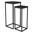 Sarrasseau Set of 2 Black Marble Square Side Tables