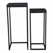Sarrasseau Set of 2 Black Marble Square Side Tables