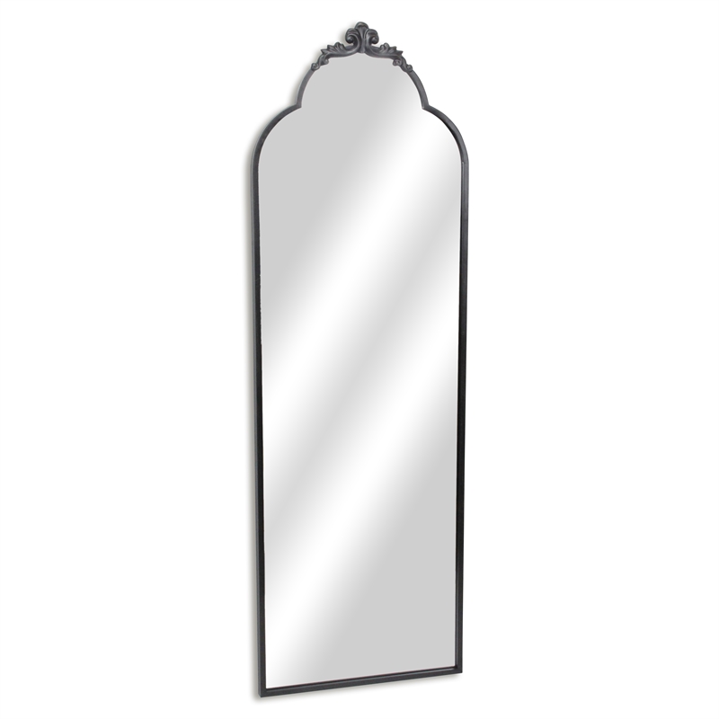 Everlaine Modern Victorian Black Floor Mirror
