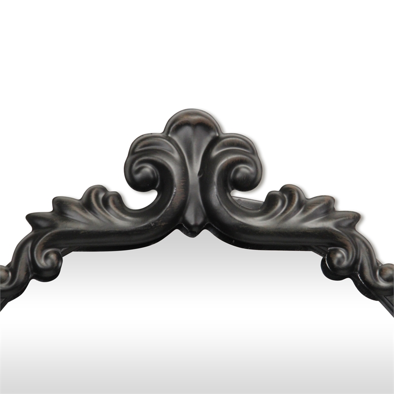Everlaine Modern Victorian Black Floor Mirror