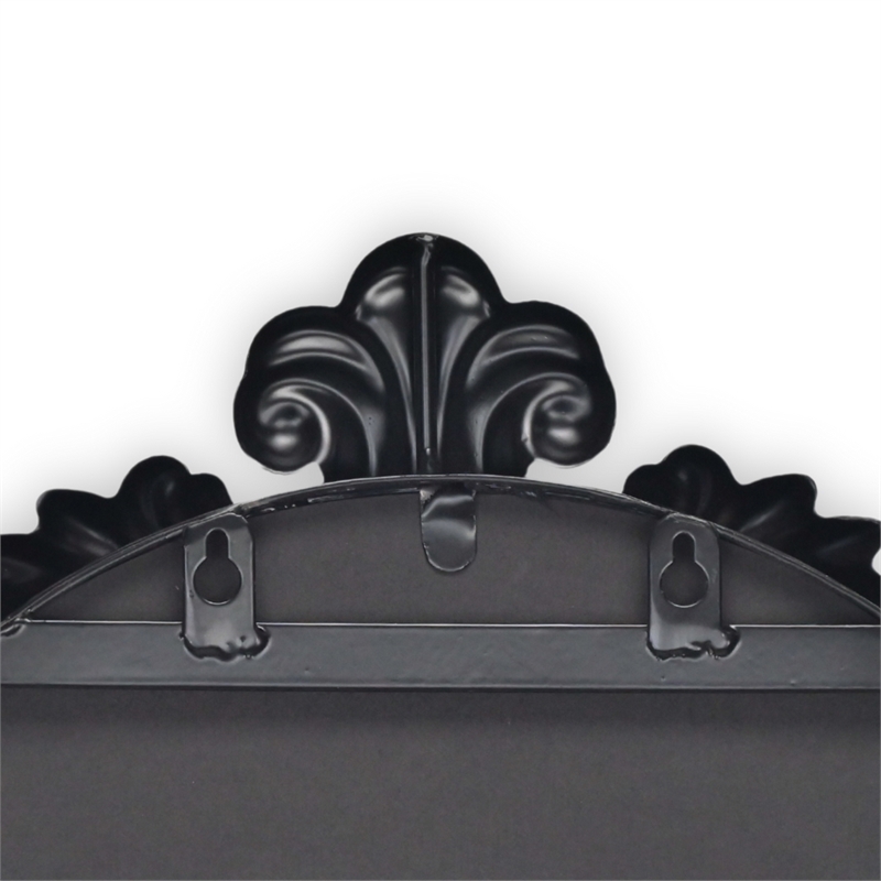 Everlaine Modern Victorian Black Floor Mirror