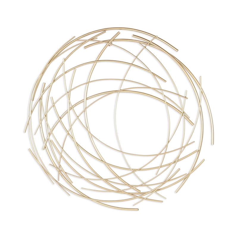 Denine Large Abstract Round Wall Art - Gold