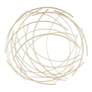 Denine Large Abstract Round Wall Art - Gold