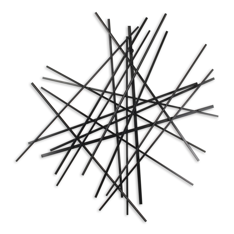 Avalon Large Abstract Wall Decor - Black