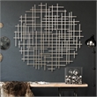 Iquara Large Round Metal Wall Art - Silver