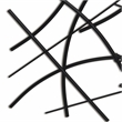 Polaris Rectangle Curved Metal Abstract Wall Art - Black