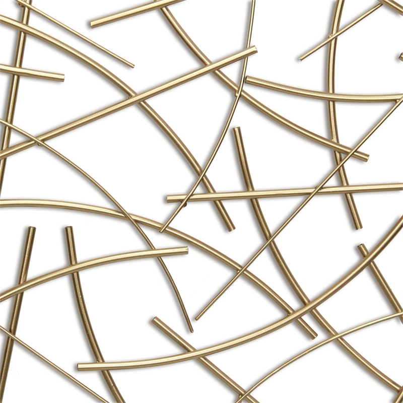 Polaris Rectangle Curved Metal Abstract Wall Art - Gold