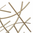 Polaris Rectangle Curved Metal Abstract Wall Art - Gold
