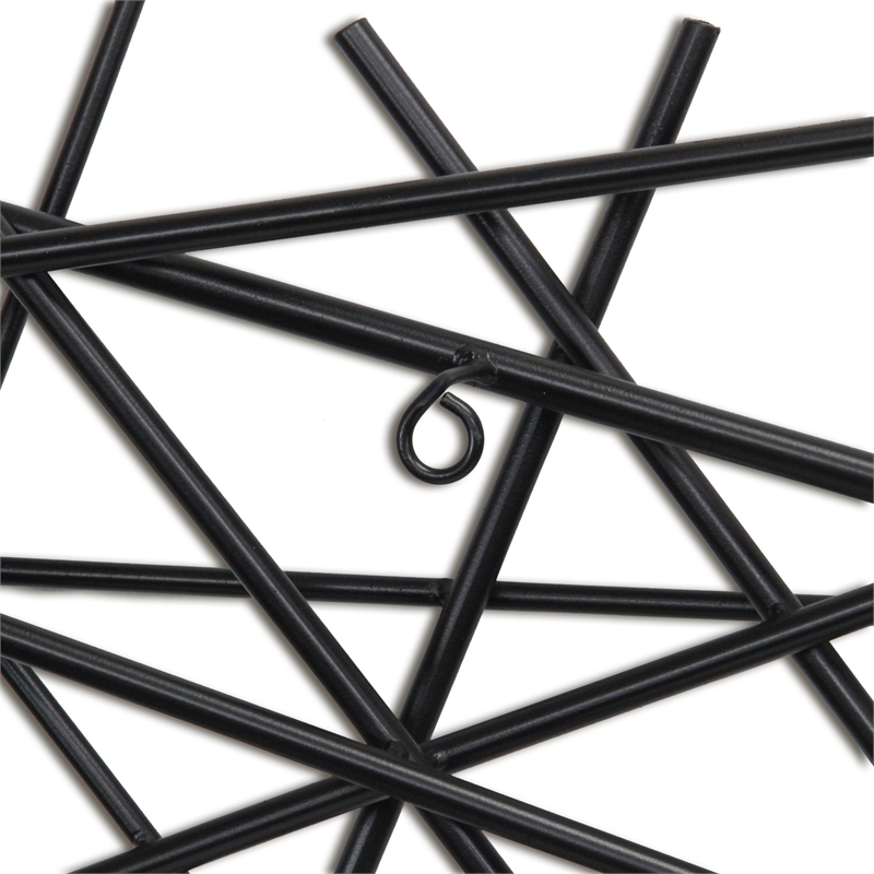 Polaris Rectangle Linear Metal Abstract Wall Art - Black