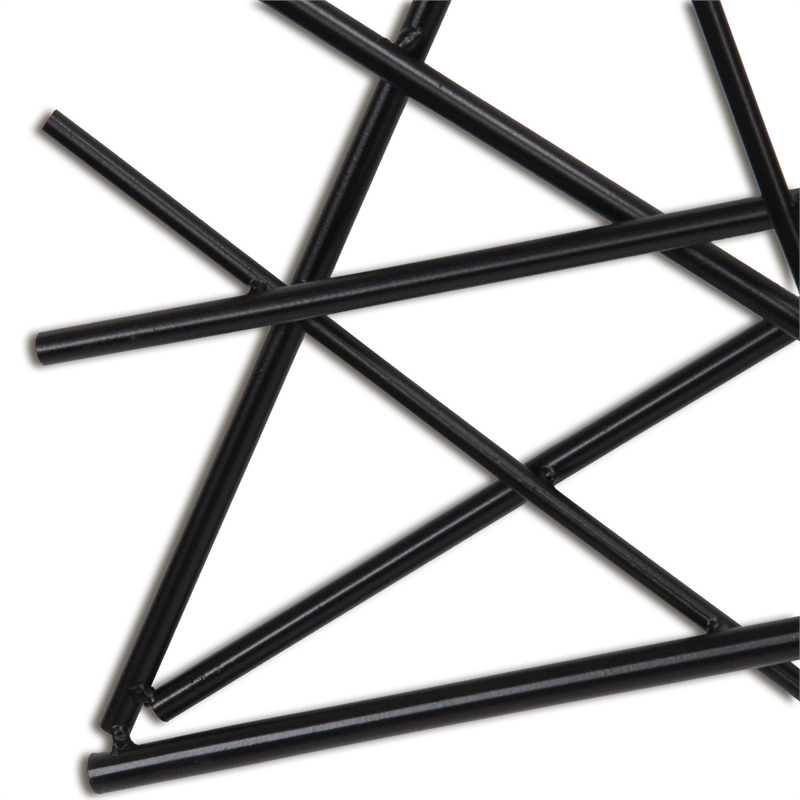 Polaris Rectangle Linear Metal Abstract Wall Art - Black