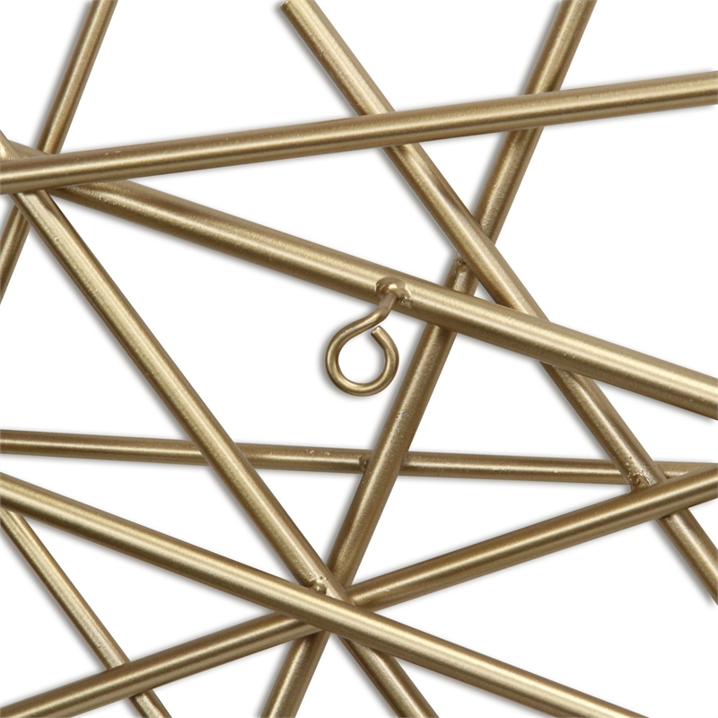 Polaris Rectangle Linear Metal Abstract Wall Art - Gold