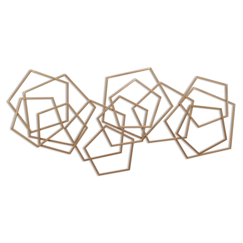 Astraga Multi Pentagon Metal Wall Art - Bronze
