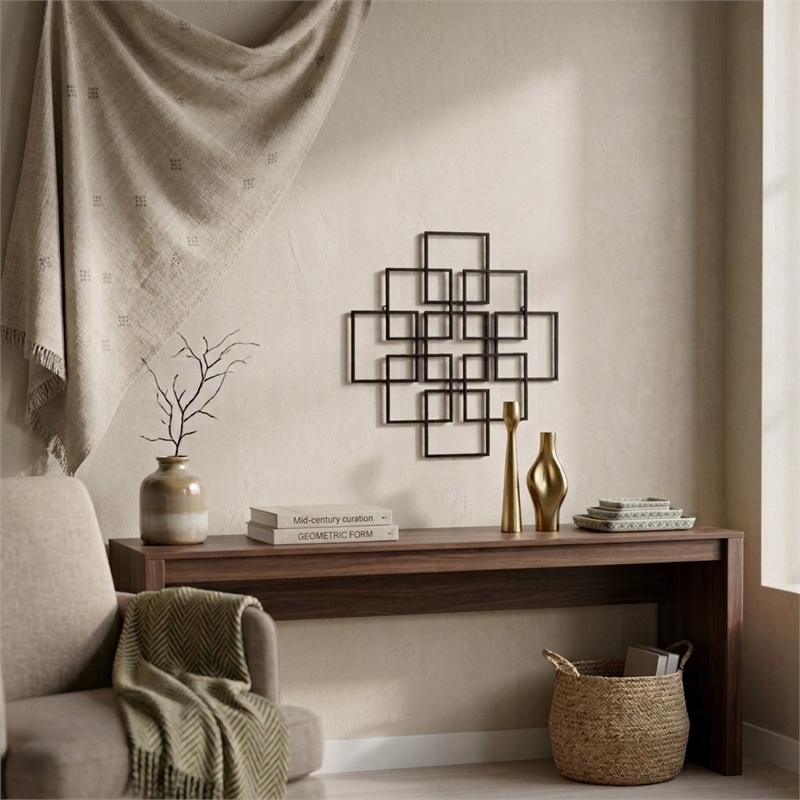 Richese Black Repeating Square Metal Wall Decor - Small