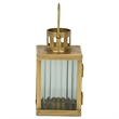 Marzanna 6.75 Fluted Glass & Metal Lantern - Gold