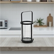 Vortial Fluted Glass Candle Lantern with Black Metal Frame - Medium