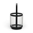 Vortial Fluted Glass Candle Lantern with Black Metal Frame - Small