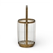 Vortial Fluted Glass Candle Lantern with Gold Metal Frame - Medium