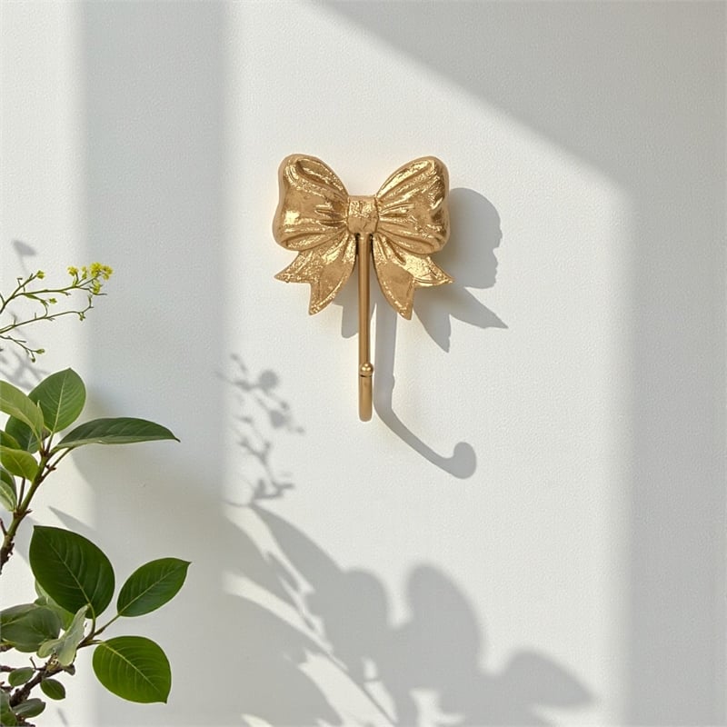 Talida Ribbon Bow Gold Cast Iron Wall Hook