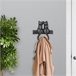 Pecara Cat Pairing Romantic Cast Iron Wall Hook - Black