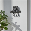 Pecara Cat Pairing Romantic Cast Iron Wall Hook - Black