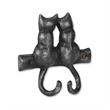 Pecara Cat Pairing Romantic Cast Iron Wall Hook - Black