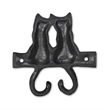 Pecara Cat Pairing Romantic Cast Iron Wall Hook - Black