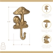 Mythra Golden Mushroom Medley Cast Iron Wall Hook