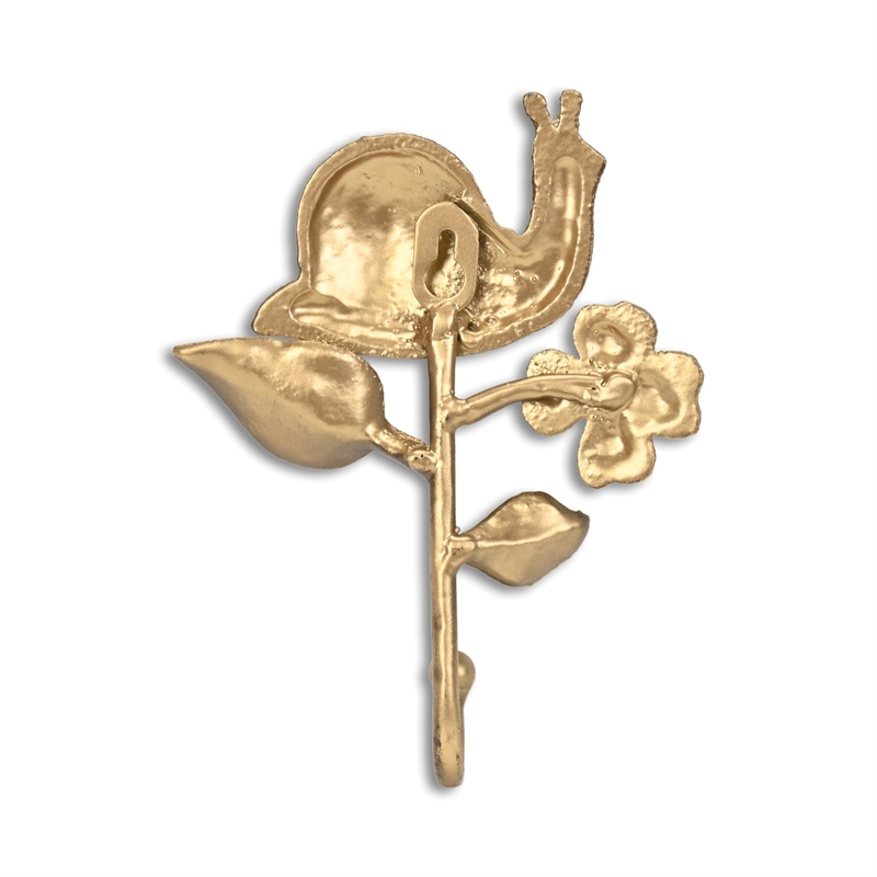 Mythra Golden Snail & Flower Cast Iron Wall Hook