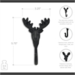 Mythra Black Reindeer Cast Iron Wall Hook