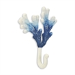 Solva Blue & White Coral Cast Iron Wall Hook